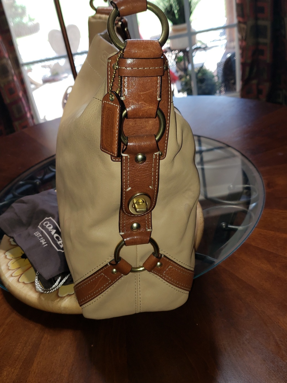 💘🖤💘 COACH 10616 CARLY LIMITED EDITION NAPPA LEATHER VINTAGE HOBO TAN BAG - Picture 4 of 11
